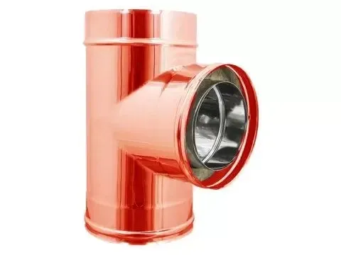 RACCORDO “T” A 90° BRACA DOPPIA PARETE RAME COIBENTATO CON LANA DI ROCCIA