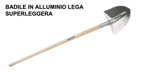 BADILE IN ALLUMINIO SUPERLEGGERO IN LEGA CON MANICO IN PIOPPO