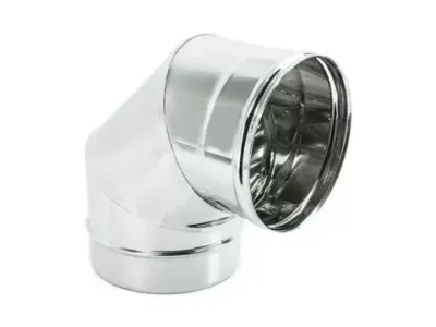 CURVA GOMITO INOX AISI 304 90 GRADI CHIUSA PER CANNE FUMARIE