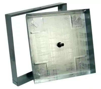 SIGILLI IN LAMIERA ZINCATA PORTA PAVIMENTO PER COPERCHI A SCOMPARSA