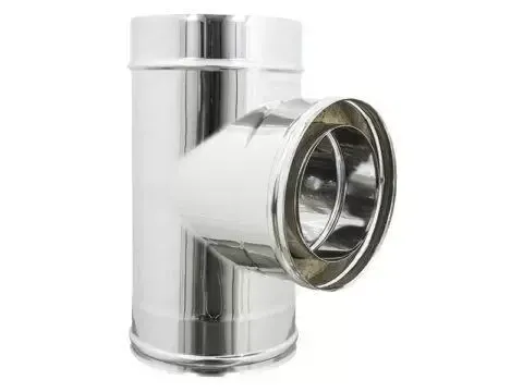 RACCORDO “T” A 90° BRACA DOPPIA PARETE INOX COIBENTATO CON LANA DI ROCCIA