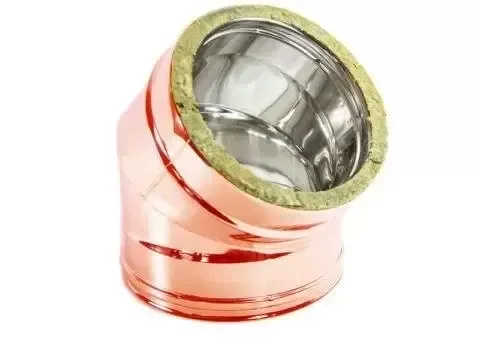 CURVA DOPPIA PARETE ESTERNO RAME COIBENTATA CON LANA DI ROCCIA