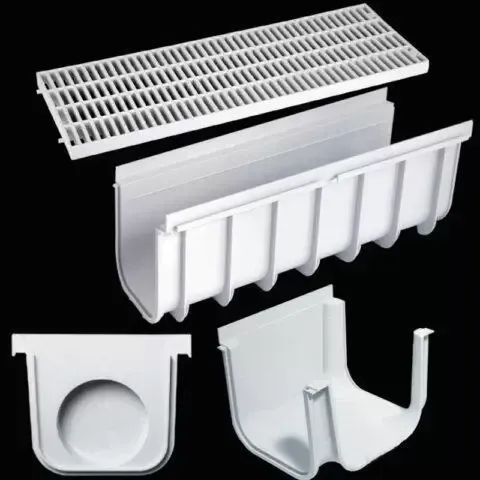 CANALETTA COMPONIBILE IN POLOPROPILENE CM 20X50 H 16CM CON ACCESSORI