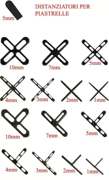 DISTANZIATORI PER PIASTELLE A "T" O "X"