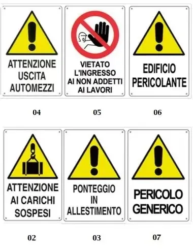 CARTELLI INFORMAZIONE E PERICOLO 50×70cm