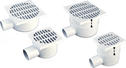 CHIUSINO SIFONATO CON SCARICO ORIENTABILE O TELESCOPICO