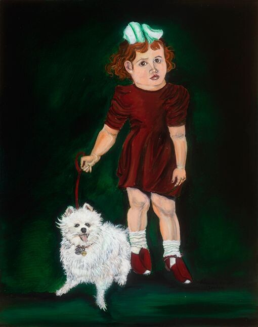 Little girl with her dog