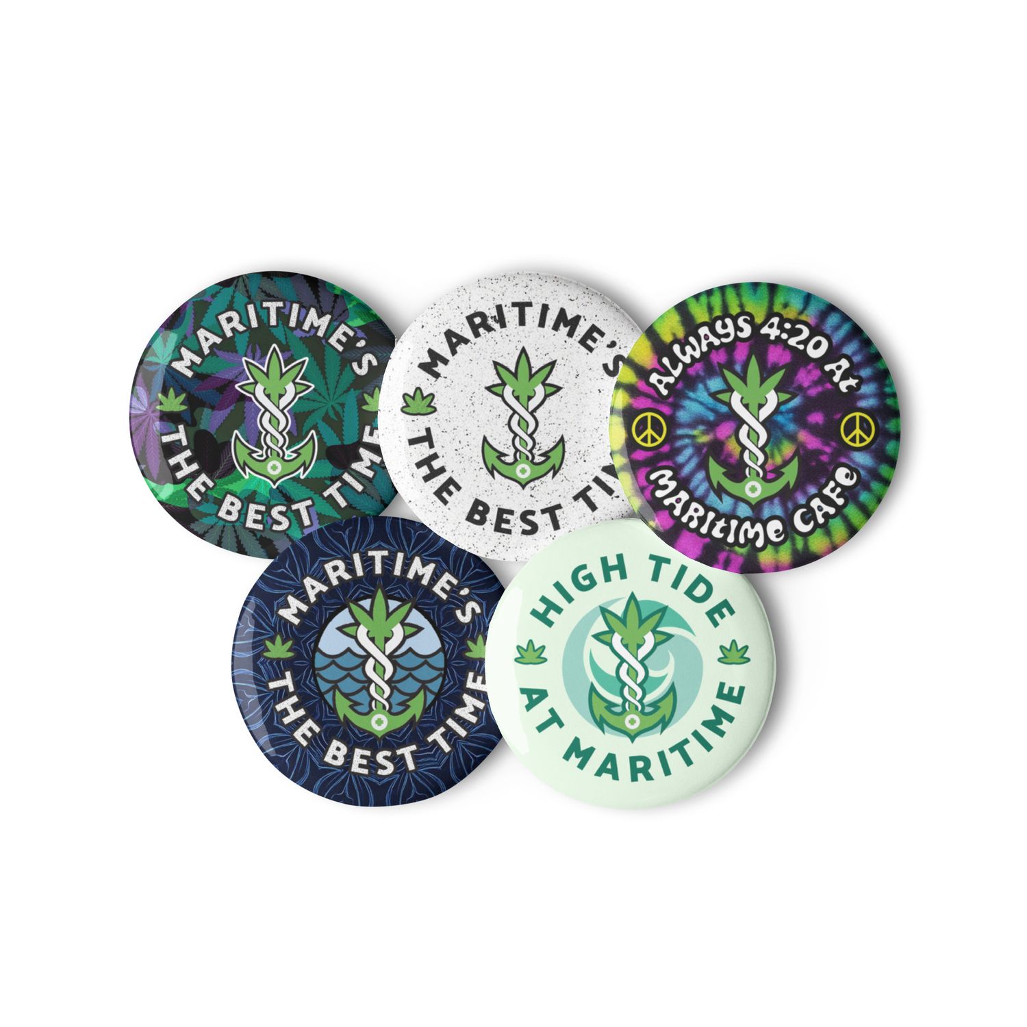 Maritime Cafe Button Pin Set