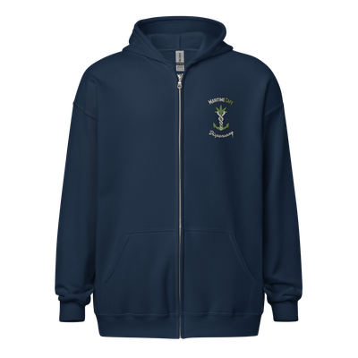 Maritime Embroidered Zip Hoodie