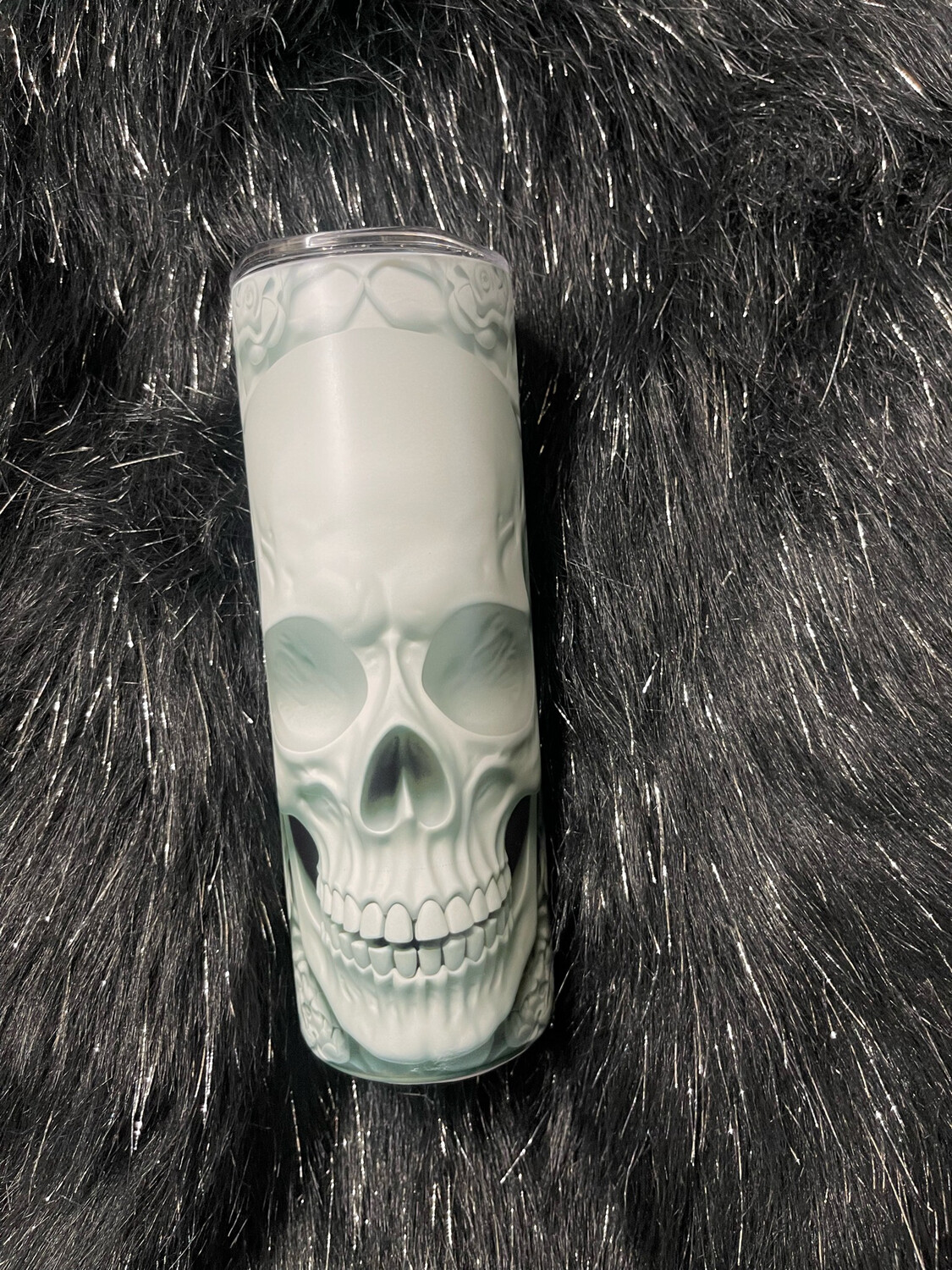 3-D White Skull Glow In The Dark Sublimation