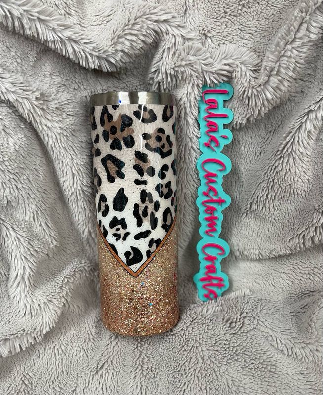 Leopard Print In The Split 20oz epoxied Tumbler