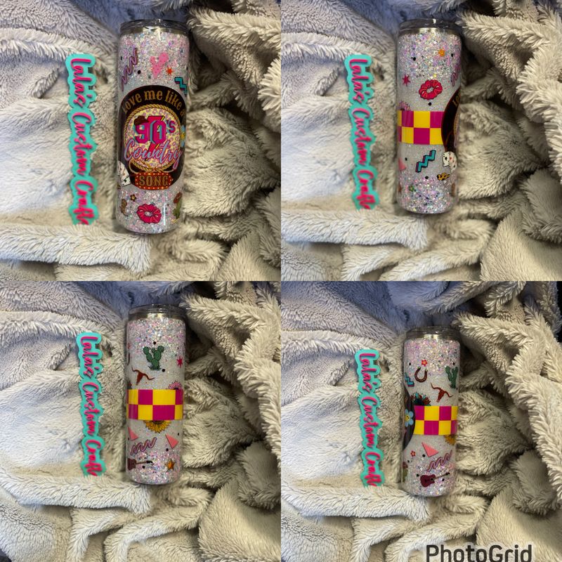 Love Me Like A 90’s Country Song 20 oz Epoxied Tumblers