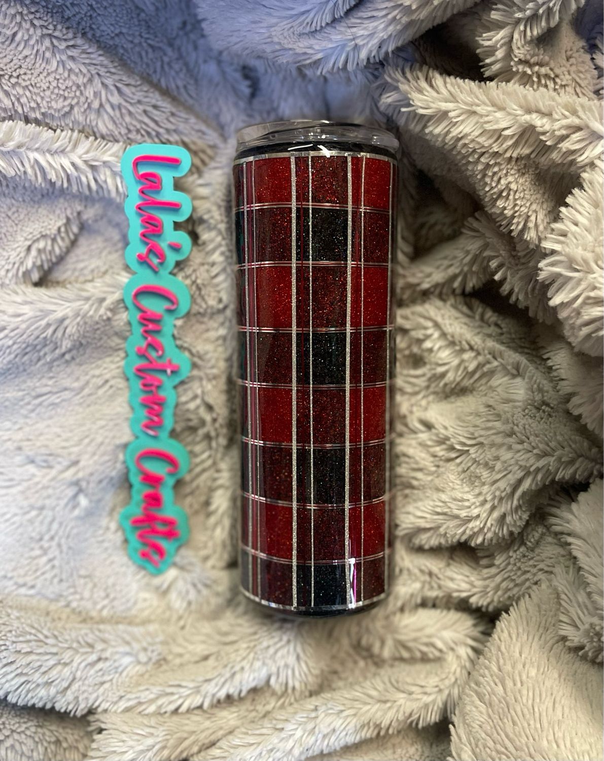 Plaid 20 Oz Skinny Epoxied Tumblr