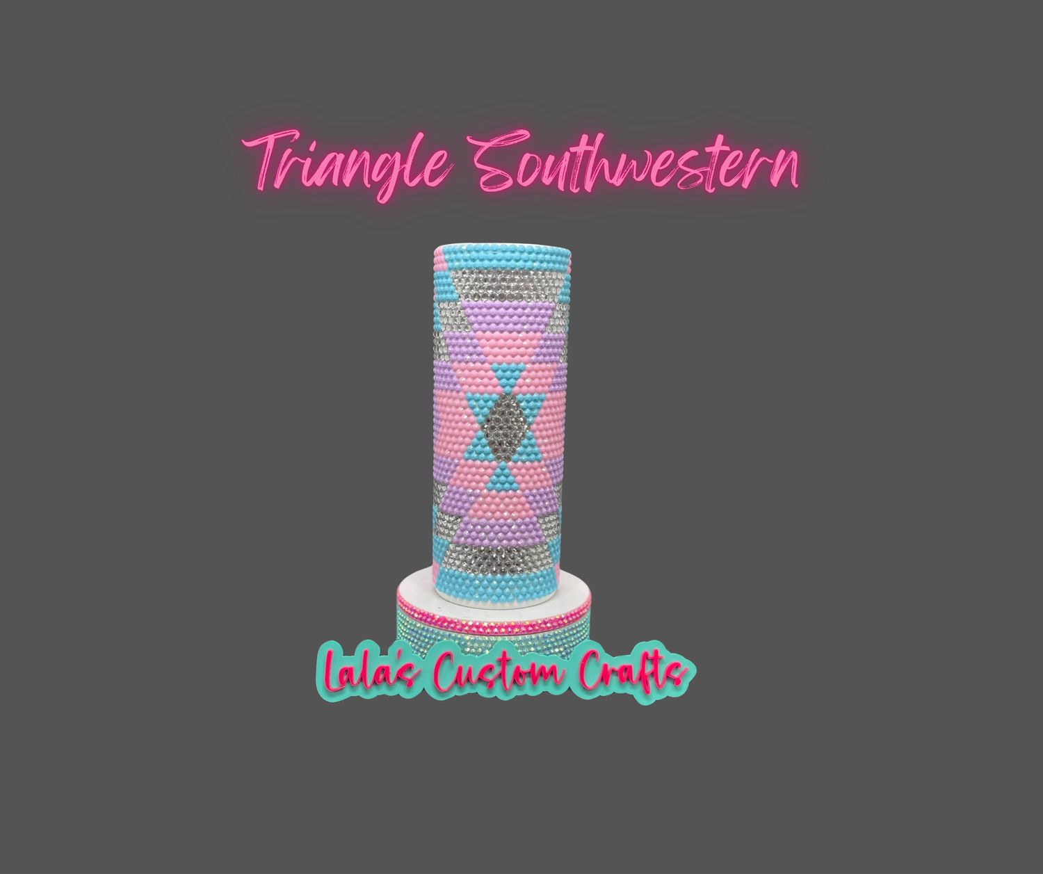 24 oz Plump Tipsy Magnolia Triangle Southwestern Rhinestone Template