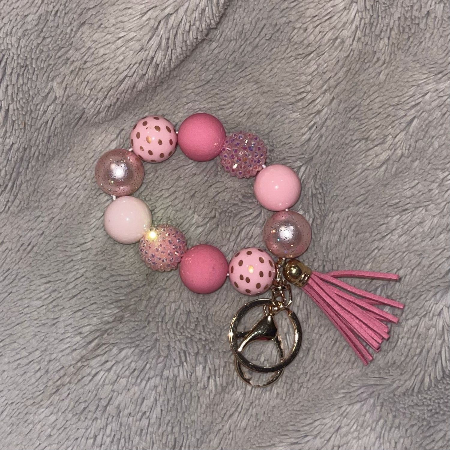 Pink And Gold Bracelet With Tassel