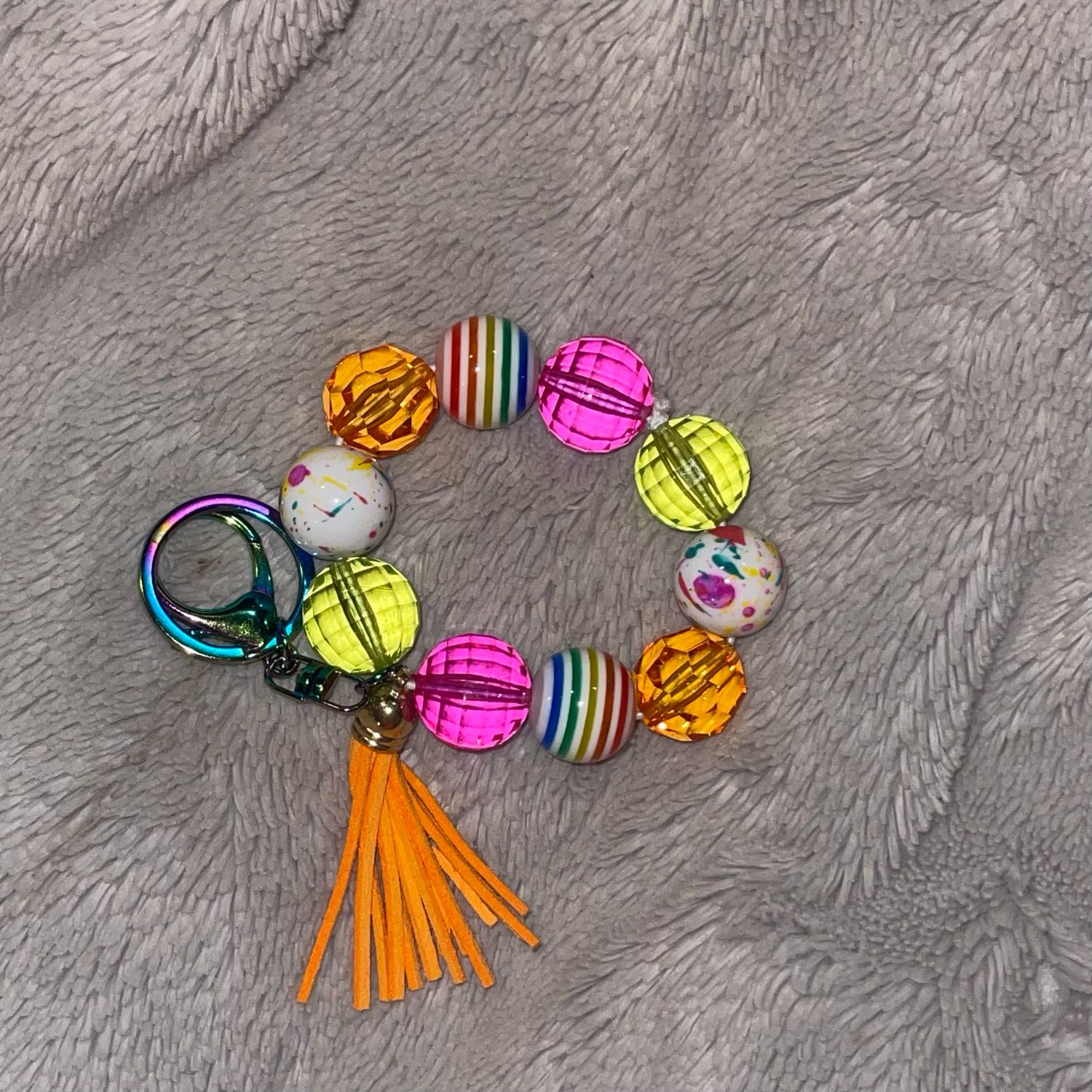 Rainbow Wristlet With Tassel