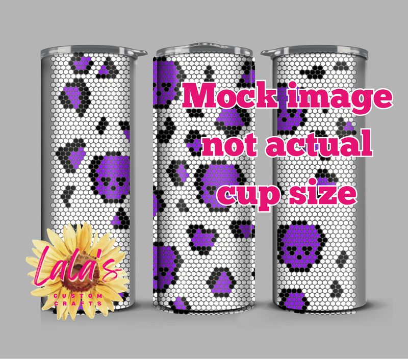 Purple Skulls and Cheetah 20 oz Skinn ss16 Rhinestones