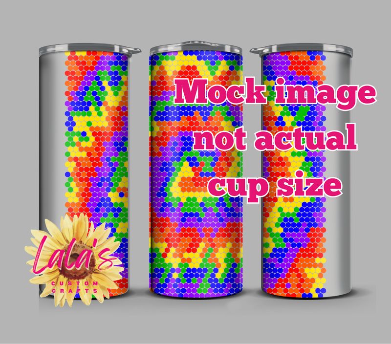 Rainbow Tie Dye 20 oz Skinny ss20 Rhinestones