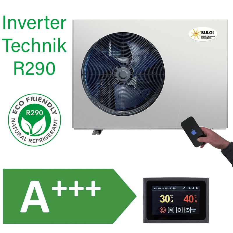 BULG Luft-/Wasser Mono Pro Inverter Wärmepumpe | 9,1 KW | R290 | Wifi | Bafa/KFW