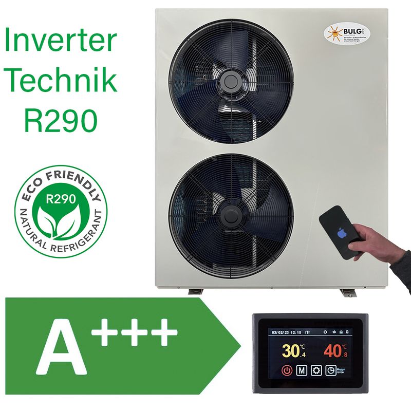 BULG Luft-/Wasser Mono Pro Inverter Wärmepumpe | 15,2 KW | R290 | Wifi | Bafa/KFW