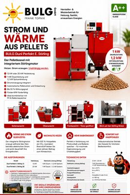 BULG Duni Perfekt E. Stirling - Pelletkessel 12 - 20 KW BHKW
