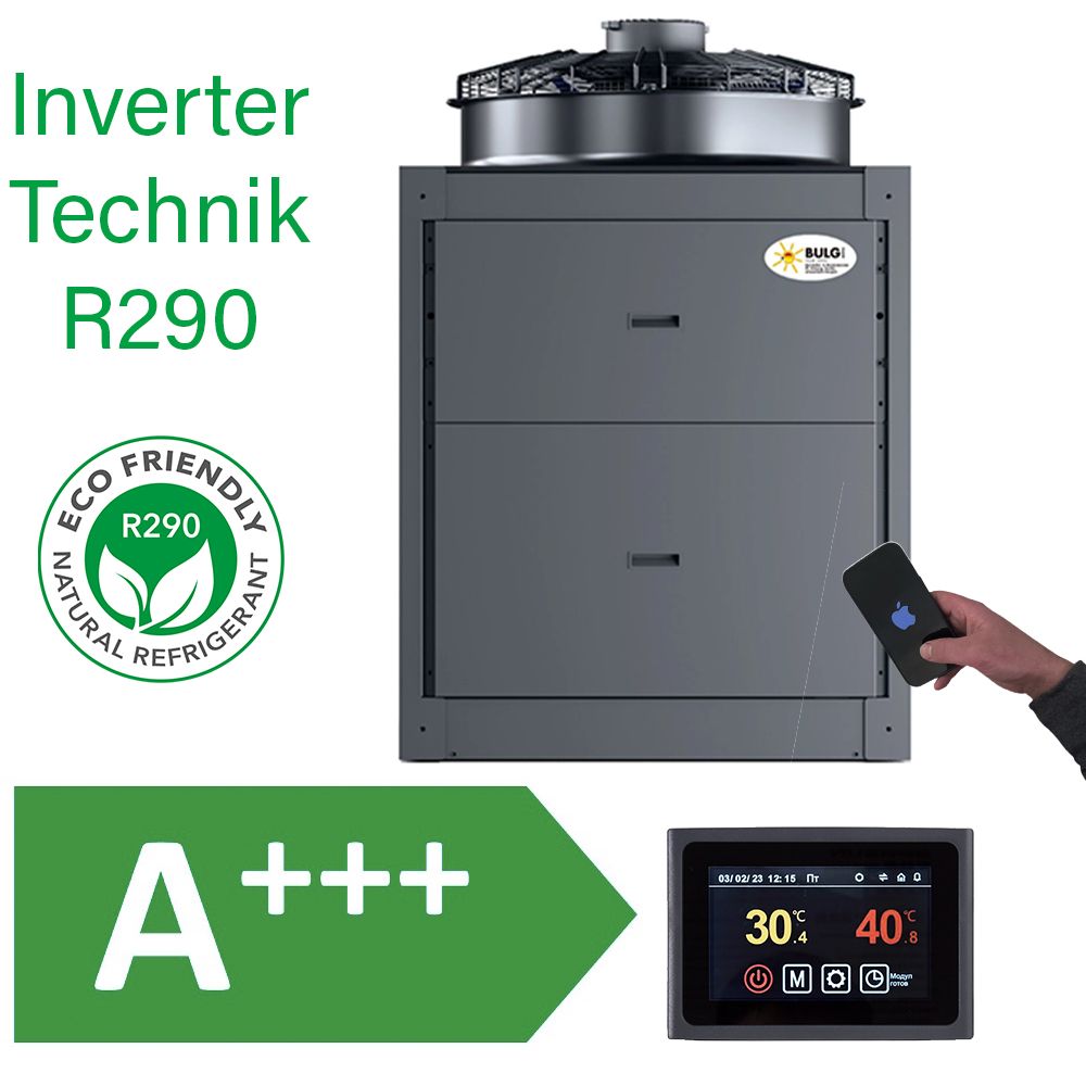BULG Luft-/Wasser Mono Pro Inverter Wärmepumpe | 50 KW | R290 | Wifi | Bafa/KFW