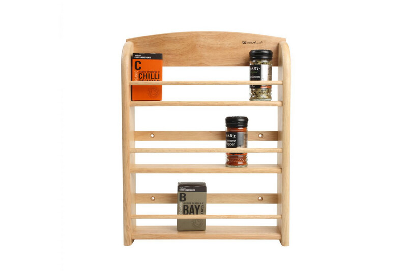 18 Jar Wall Spice Rack - Hevea Wood