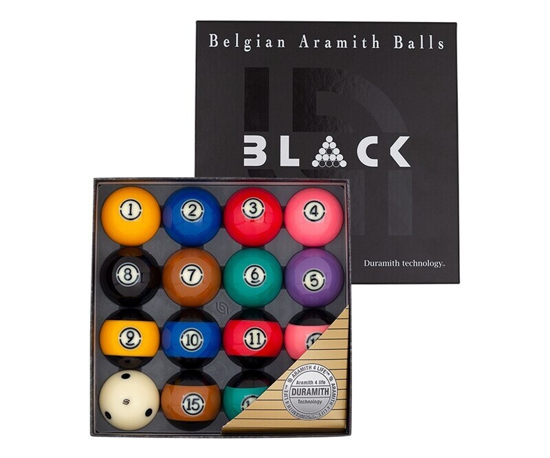 ARAMITH Tournament BLACK pool ball set with Duramith™ Technology