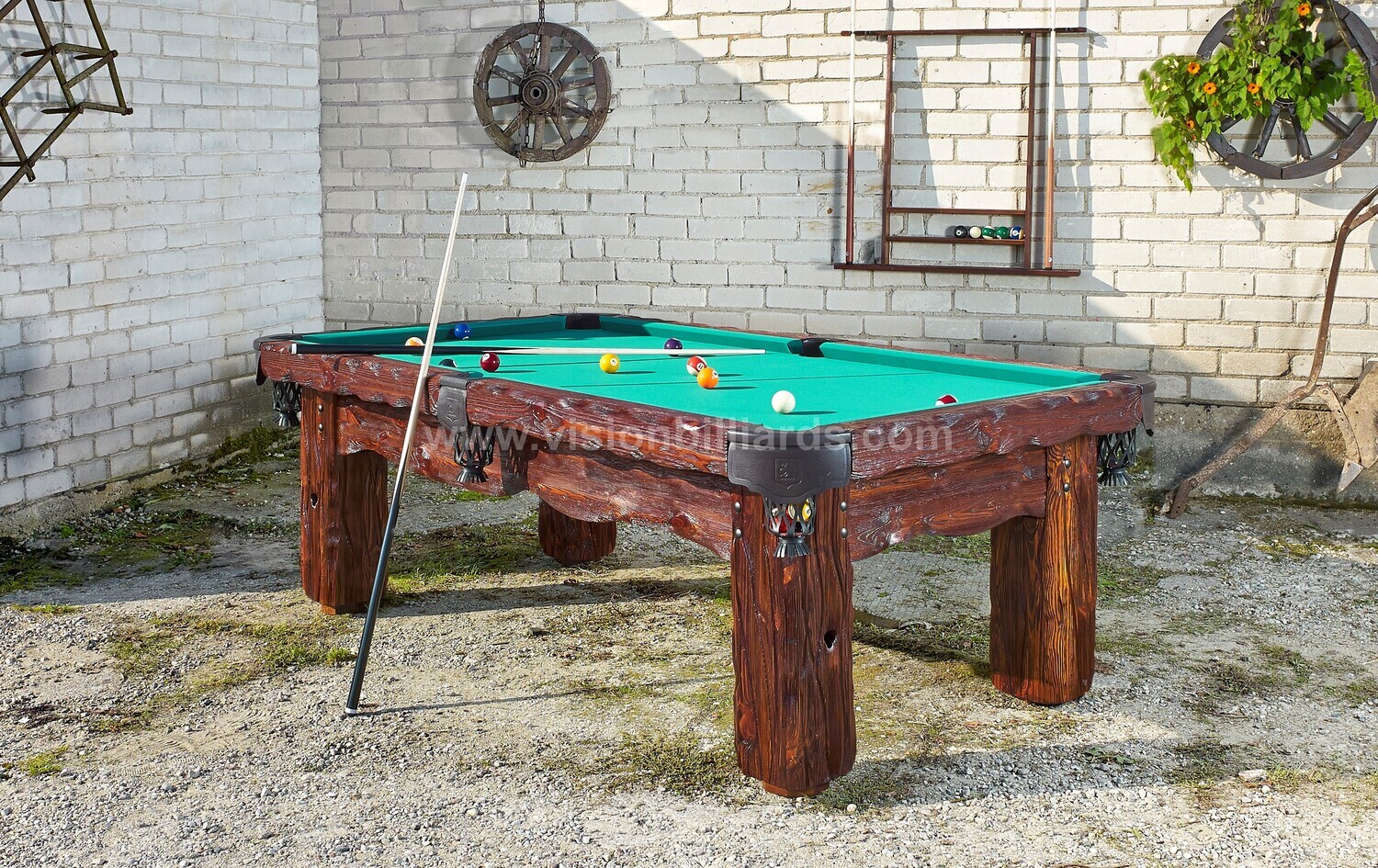 Rustic 'Badlands' Log Pool Table
