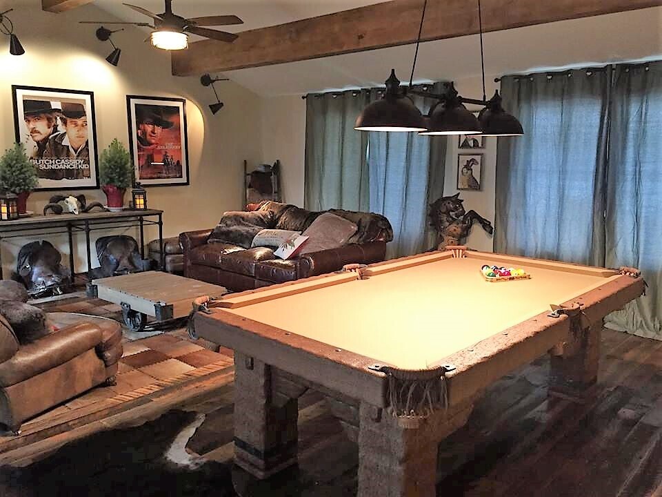 Rustic 'Wild West' Log Pool Table