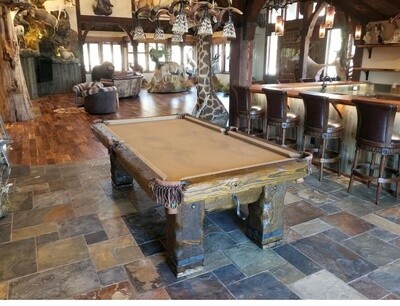 Rustic 'Grizzly' Log Pool Table