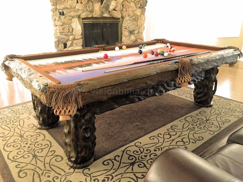 Rustic 'Wilderness' Log Pool Table