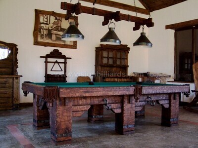 Rustic 'Wild West' Log Pool Table