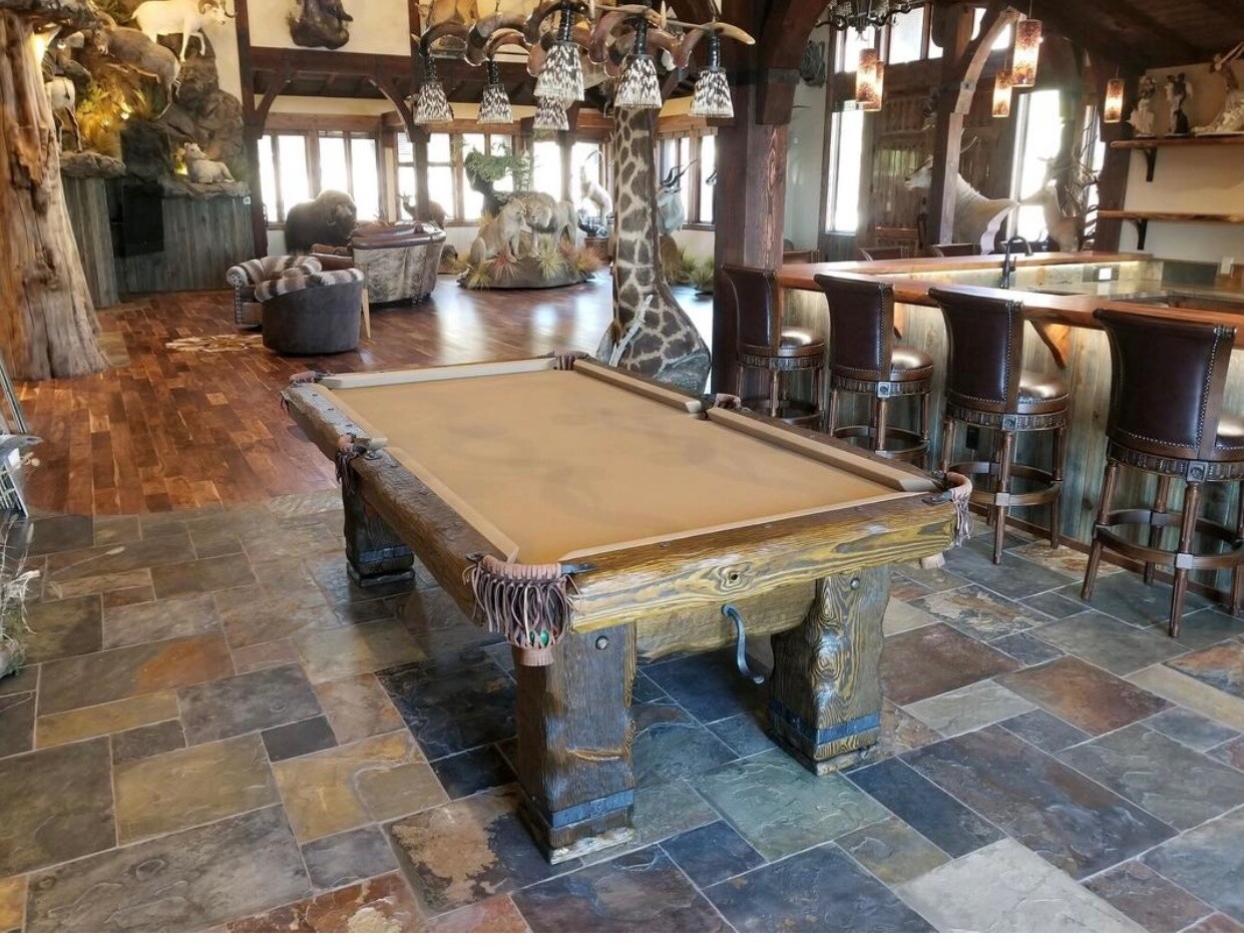 Rustic 'Grizzly' Log Pool Table Rustic 'Grizzly' Log Pool Table