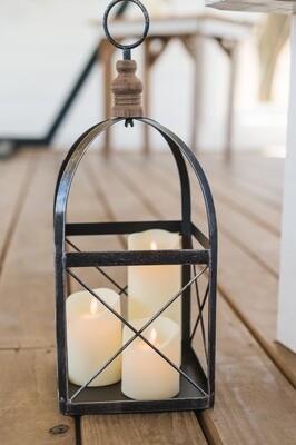 Distressed Black Metal Lantern
