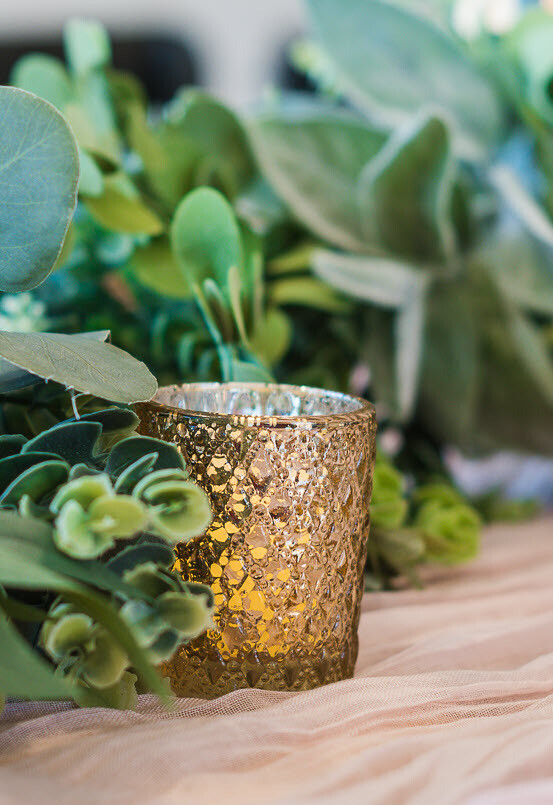 Gold Votive Glass Candle Holder