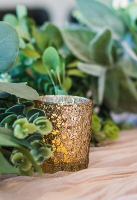 Gold Votive Glass Candle Holder