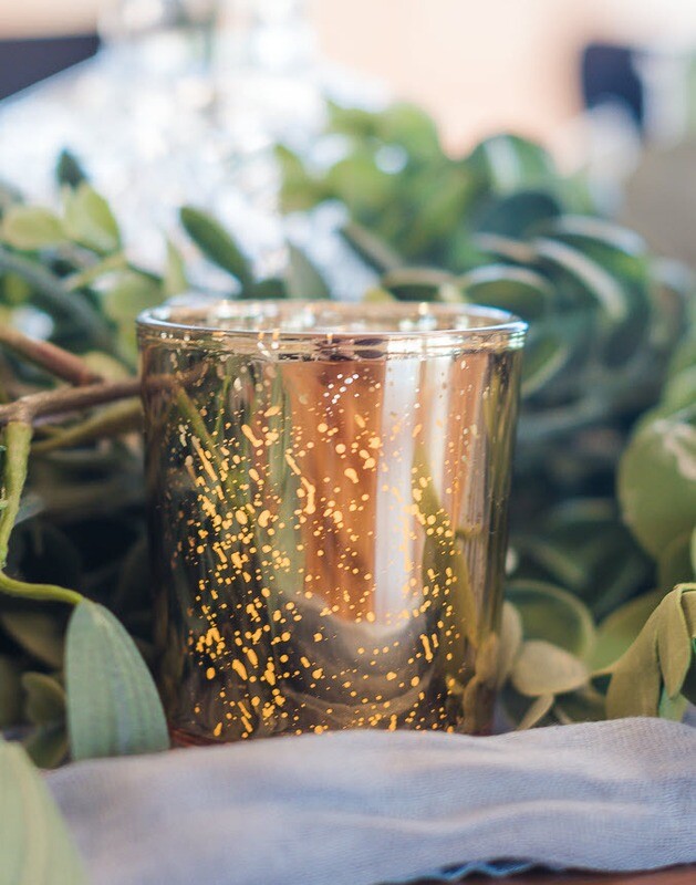 Speckled Gold Votive Glass Candle Holder