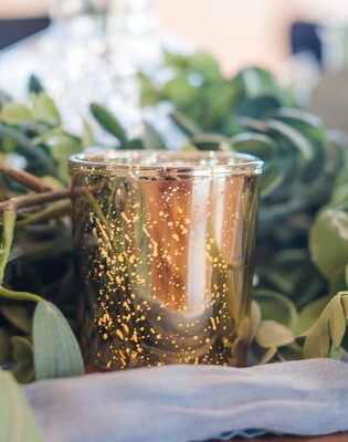Speckled Gold Votive Glass Candle Holder