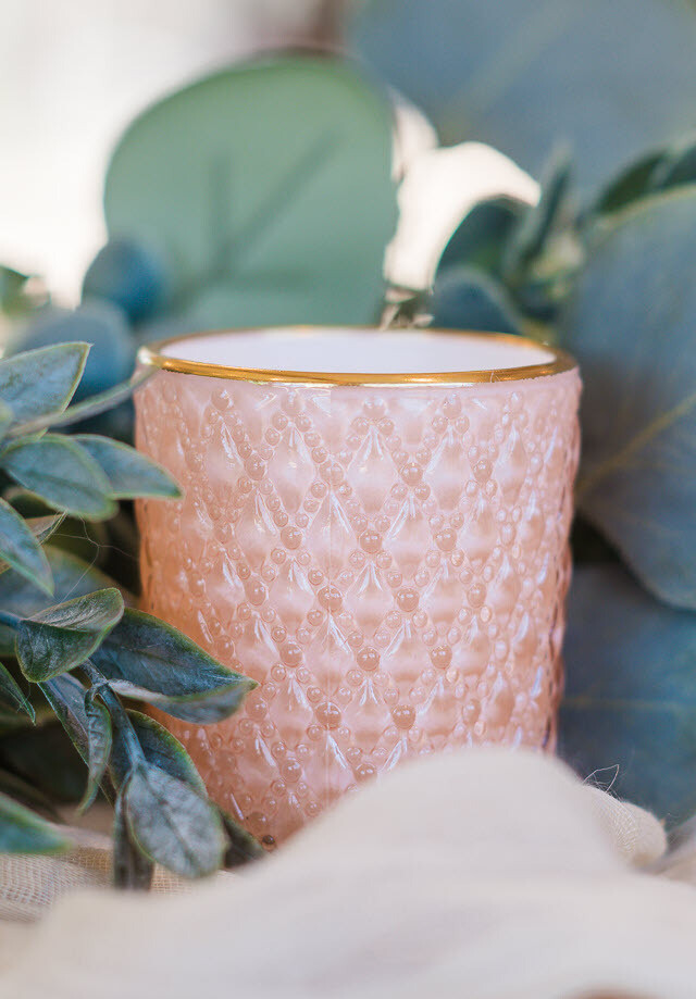 Pink Votive Glass Candle Holder