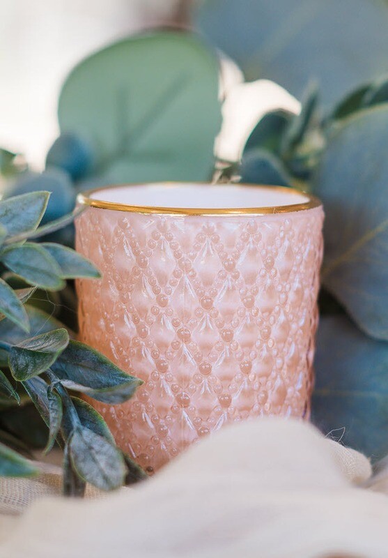 Pink Votive Glass Candle Holder