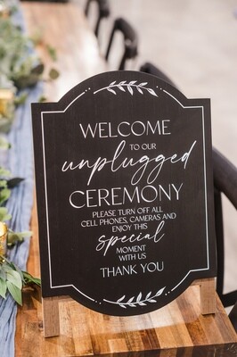 Unplugged Ceremony Black Sign