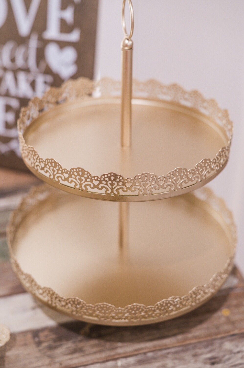 Gold Two-Tier Dessert Stand