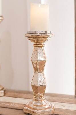 Tall Gloss Gold Candle Stands - Set of 2