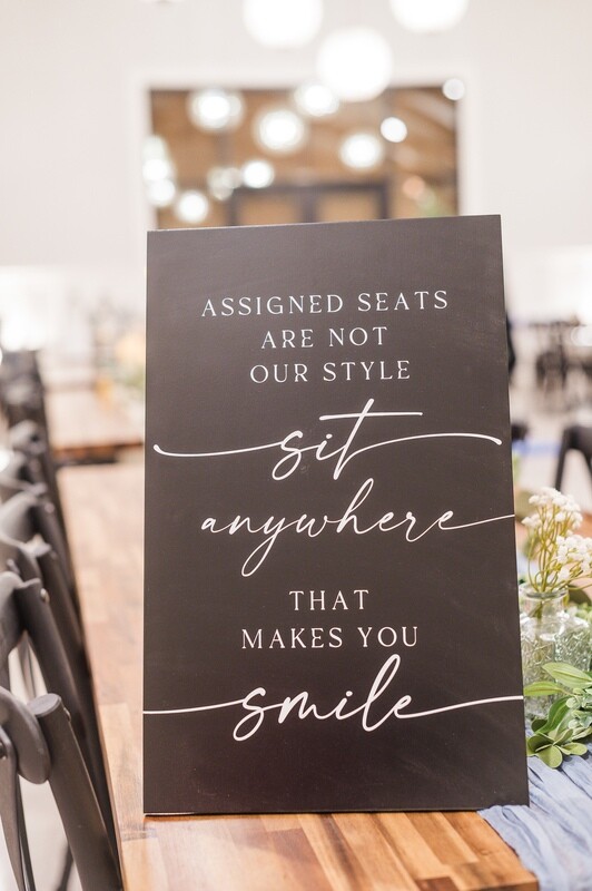 Assigned Seats Not Our Style Black Sign