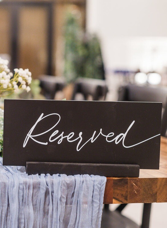 Reserved Black Sign