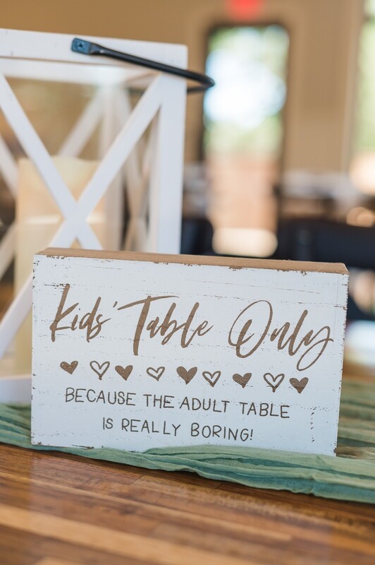 Kids Table Only Sign