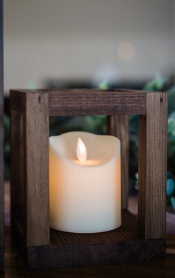 Wooden Lantern 6&quot; Tall