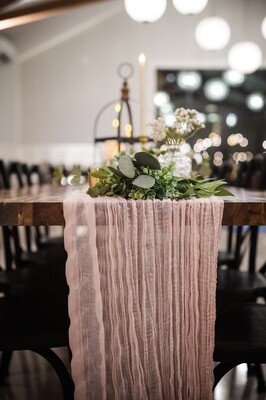 Pink Cheesecloth Table Runner