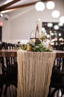 Ivory Cheesecloth Table Runner